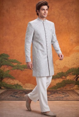 Pista Jacquard Mens Wedding Indo Western