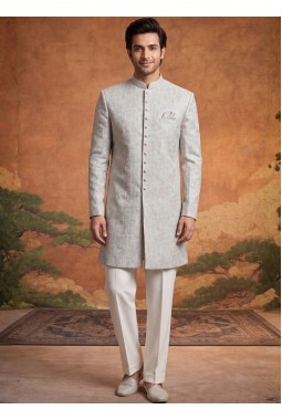 Pista Jacquard Mens Wedding Indo Western