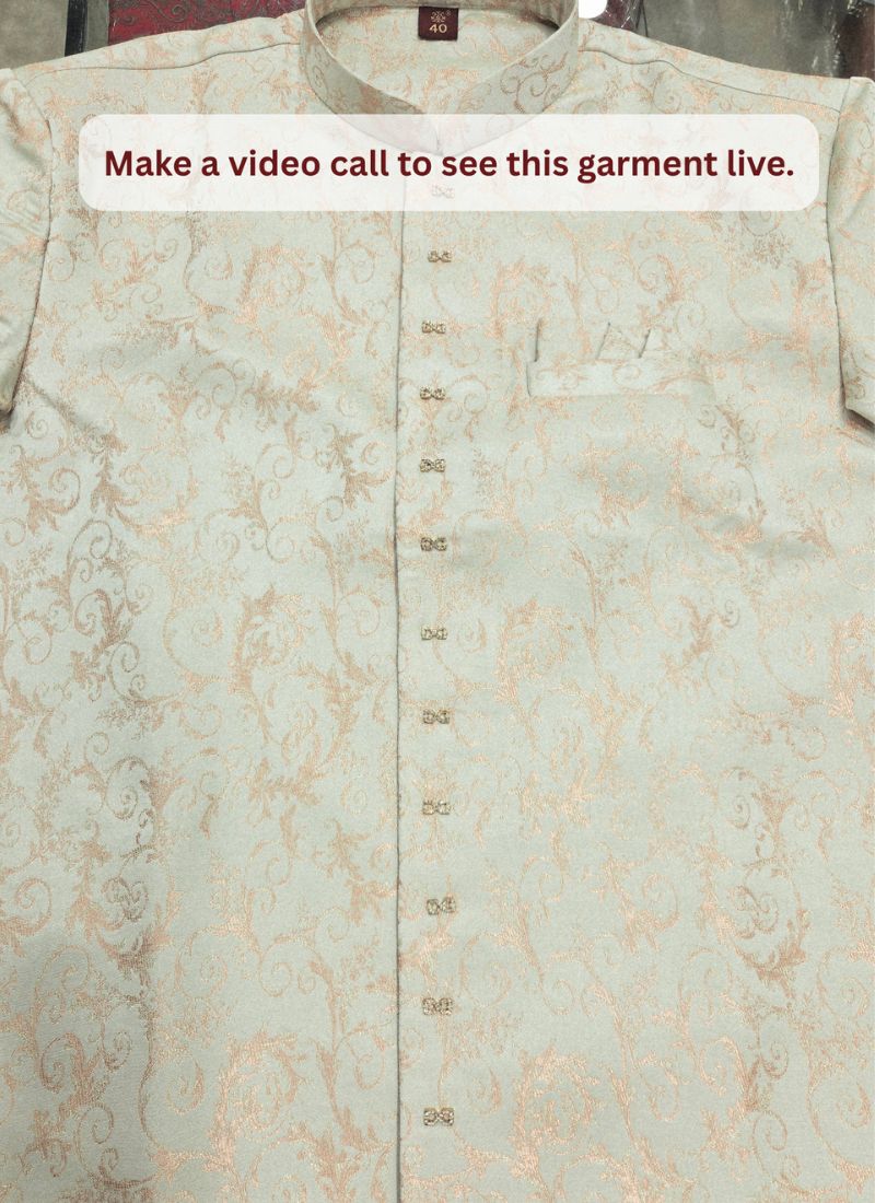 Pista Jacquard Mens Wedding Indo Western