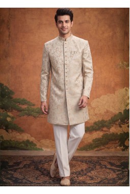 Pista Jacquard Mens Wedding Indo Western