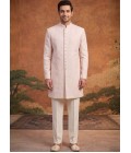 Lilac Jacquard Mens Wedding Indo Western