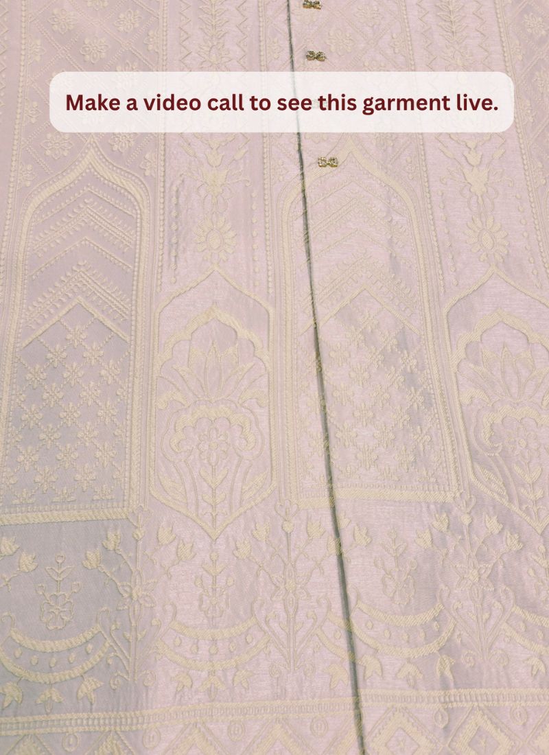 Lilac Jacquard Mens Wedding Indo Western