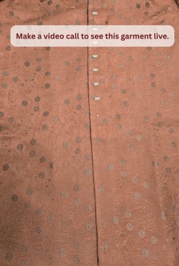 Rust Jacquard Mens Wedding Indo Western