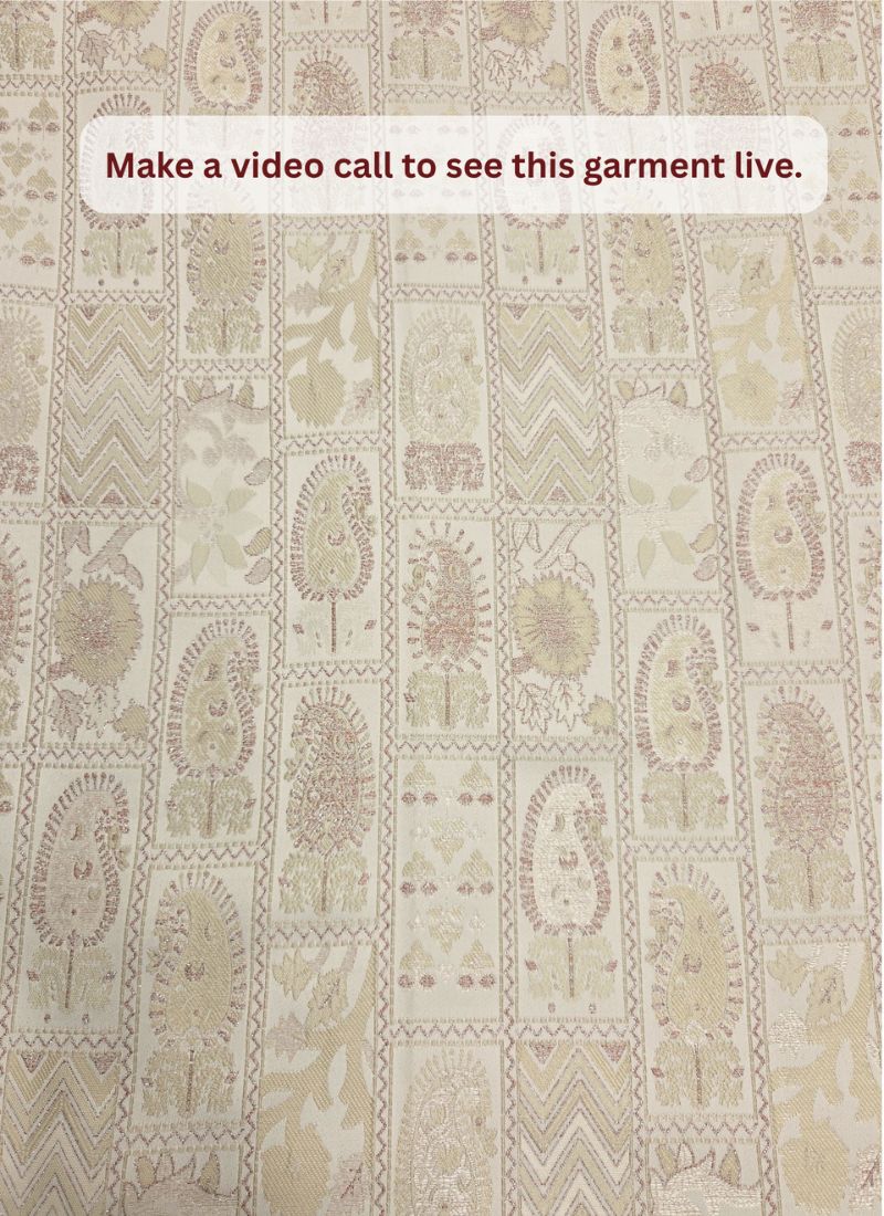 Off White Jacquard Mens Wedding Indo Western