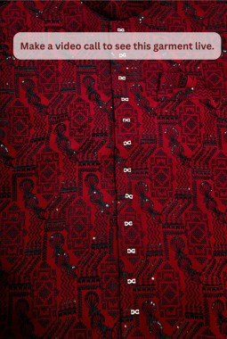 Maroon Art Silk Embroidery Mens Wedding Indo Western