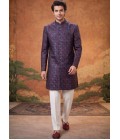 Multi Color Jacquard Mens Wedding Indo Western