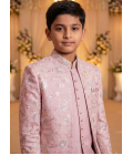 Onion Art Silk Embroidered Boys Indo Western