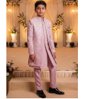 Onion Art Silk Embroidered Boys Indo Western