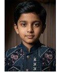 Black Velvet Embroidered Boys Indo Western