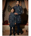 Black Velvet Embroidered Boys Indo Western