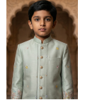 Pista Linen Silk Embroidered Boys Indo Western