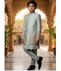 Pista Linen Silk Embroidered Boys Indo Western