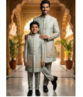 Pista Linen Silk Embroidered Boys Indo Western