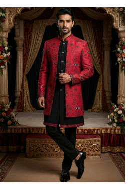 Rani Art Silk Embroidered Mens Indo Western