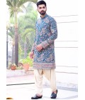 Rama Georgette Embroidered Festive Wear Kafnii With Patiala