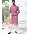 Rani Georgette Embroidered Festive Wear Kafnii With Patiala