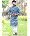 Teal Softfeel Threadwork Festive Wear Kafnii With Patiala