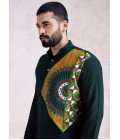 Green Reyon Embroidered Navratri Mens Kurta With Bottom Green Reyon Embroidered Navratri Mens Kurta With Bottom