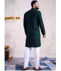 Green Reyon Embroidered Navratri Mens Kurta With Bottom Green Reyon Embroidered Navratri Mens Kurta With Bottom