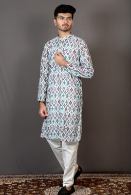 Multicolor Lakhnavi Festival Kurta
