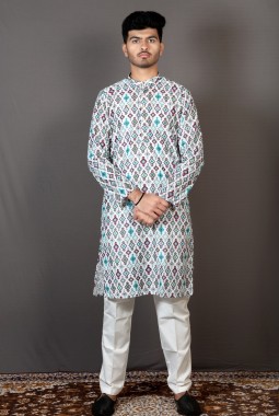 Multicolor Lakhnavi Festival Kurta
