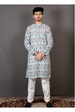 Multicolor Lakhnavi Festival Kurta