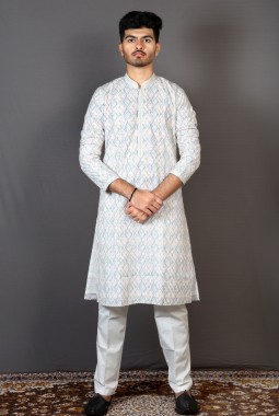 Multicolor Rayon Wedding Kurta Pajama