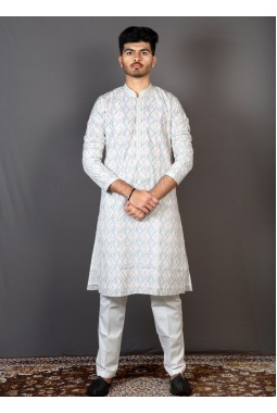 Multicolor Rayon Wedding Kurta Pajama
