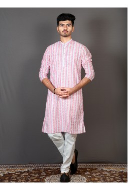 Pink Lakhnavi Party Wear Kurta