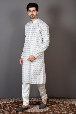 Multicolor Rayon Printed Sangeet Kurta
