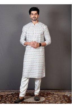 Multicolor Rayon Printed Sangeet Kurta