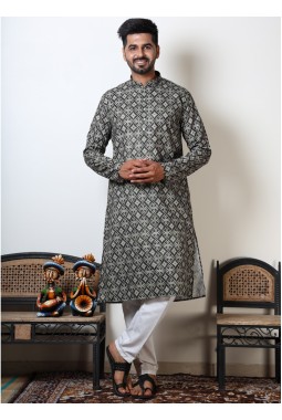 Knee Length Exclusive Navratri Festival 2024 Kurta In Green