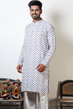 Multicolor Round Neck Designer Kurta For Navratri 2024