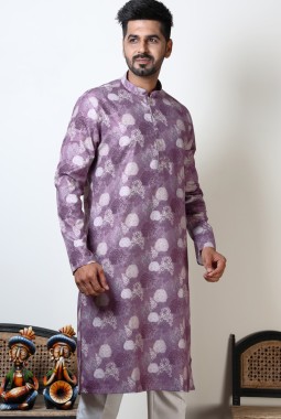 Onion Pink Vantara Print Navratri Wear Kurta