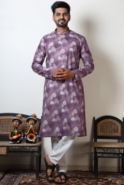 Onion Pink Vantara Print Navratri Wear Kurta