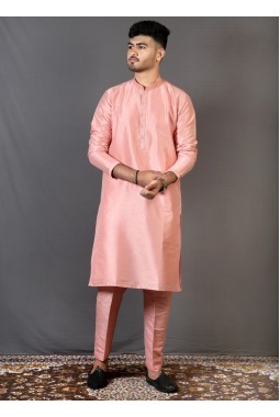 Peach Art Silk Festival Wear Kafni Pajama