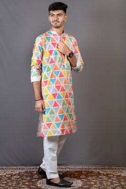 Multicolor Rayon Festival Wear Kurta