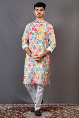 Multicolor Rayon Festival Wear Kurta