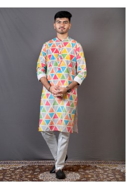 Multicolor Rayon Festival Wear Kurta