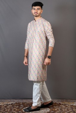 Multicolor Lakhnavi Wedding Wear Kafni Pajama