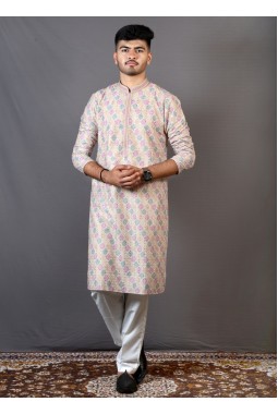 Multicolor Lakhnavi Wedding Wear Kafni Pajama
