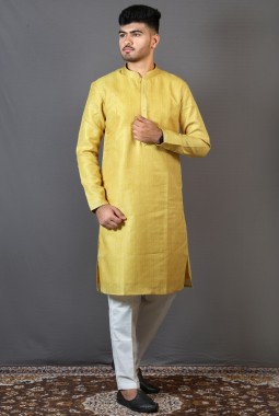 Yellow Art Silk Party Wear Kafni Pajama