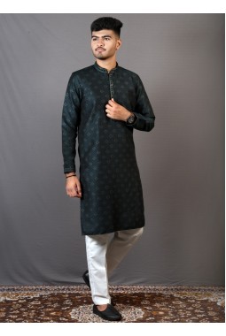 Dark Green Lakhnavi Festival Wear Kafni Pajama